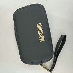 Moschino Gray Pouch with Silver Zipper